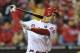PHILADELPHIA, PA - OCTOBER 02: Raul Ibanez #29 of the Philadelphia Phillies bats during Game Two of the National League Division Series against the St. Louis Cardinals at Citizens Bank Park on October 2, 2011 in Philadelphia, Pennsylvania. The Cardinals won 5-4. (Photo by Drew Hallowell/Getty Images)