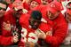 KANSAS CITY, MO - DECEMBER 18: Dwayne Bowe #82 of the Kansas City Chiefs celebrates by jumping into the standfs after the Chiefs defeated the Green Bay Packers 19-14 to win the game on December 18, 2011 at Arrowhead Stadium in Kansas City, Missouri. (Photo by Jamie Squire/Getty Images)