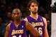 NEW YORK, NY - FEBRUARY 10: (L-R) Kobe Bryant #24 and Pau Gasol #16 of the Los Angeles Lakers look on against the New York Knicks at Madison Square Garden on February 10, 2012 in New York City. NOTE TO USER: User expressly acknowledges and agrees that, by downloading and or using this photograph, User is consenting to the terms and conditions of the Getty Images License Agreement. (Photo by Chris Chambers/Getty Images)