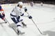 UNIONDALE, NY - DECEMBER 06: Steve Downie #9 of the Tampa Bay Lightning skates against the New York Islanders at the Nassau Veterans Memorial Coliseum on December 6, 2011 in Uniondale, New York. The Islanders defeated the Lightning 5-1. (Photo by Bruce Bennett/Getty Images)