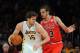 LOS ANGELES, CA - DECEMBER 25: Pao Gasol #16 of the Los Angeles Lakers drives against Joakim Noah #13 of the Chicago Bulls at Staples Center on December 25, 2011 in Los Angeles, California. NOTE TO USER: User expressly acknowledges and agrees that, by downloading and or using this photograph, User is consenting to the terms and conditions of the Getty Images License Agreement. (Photo by Lisa Blumenfeld/Getty Images)