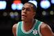 NEW YORK, NY - DECEMBER 25: Rajon Rondo #9 of the Boston Celtics looks on during the second half against the New York Knicks at Madison Square Garden on December 25, 2011 in New York City. NOTE TO USER: User expressly acknowledges and agrees that, by downloading and or using this photograph, User is consenting to the terms and conditions of the Getty Images License Agreement. (Photo by Christopher Pasatieri/Getty Images)