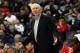NEWARK, NJ - FEBRUARY 11: Head coach Gregg Popovich of the San Antonio Spurs reacts as he coaches against the New Jersey Nets at Prudential Center on February 11, 2012 in Newark, New Jersey. NOTE TO USER: User expressly acknowledges and agrees that, by downloading and or using this photograph, User is consenting to the terms and conditions of the Getty Images License Agreement. (Photo by Chris Chambers/Getty Images)