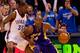 OKLAHOMA CITY - APRIL 30: Kobe Bryant #24 of the Los Angeles Lakers looks to get past Kevin Durant #35 of the Oklahoma City Thunder during Game Six of the Western Conference Quarterfinals of the 2010 NBA Playoffs on April 30, 2010 at the Ford Center in Oklahoma City, Oklahoma. The Lakers beat the Thunder 95-94. NOTE TO USER: User expressly acknowledges and agrees that, by downloading and or using this photograph, User is consenting to the terms and conditions of the Getty Images License Agreement. (Photo by Dilip Vishwanat/Getty Images)