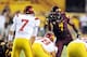 TEMPE, AZ - SEPTEMBER 24: Vontaze Burfict #7 of the Arizona State Sun Devils points and yells at quarterback Matt Barkley #7 of the University of Southern California Trojans just prior to a play at Sun Devil Stadium on September 24, 2011 in Tempe, Arizona. (Photo by Norm Hall/Getty Images)