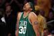 LOS ANGELES, CA - JUNE 17: Rasheed Wallace #30 of the Boston Celtics reacts against the Los Angeles Lakers in Game Seven of the 2010 NBA Finals at Staples Center on June 17, 2010 in Los Angeles, California. NOTE TO USER: User expressly acknowledges and agrees that, by downloading and/or using this Photograph, user is consenting to the terms and conditions of the Getty Images License Agreement. (Photo by Christian Petersen/Getty Images)