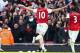 LONDON, ENGLAND - FEBRUARY 26: Robin van Persie of Arsenal celebrates his goal during the Barclays Premier League match between Arsenal and Tottenham Hotspur at Emirates Stadium on February 26, 2012 in London, England. (Photo by Clive Mason/Getty Images)