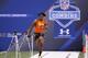 INDIANAPOLIS, IN - FEBRUARY 26: Quarterback Robert Griffin III of Baylor runs the 40-yard dash during the 2012 NFL Combine at Lucas Oil Stadium on February 26, 2012 in Indianapolis, Indiana. (Photo by Joe Robbins/Getty Images)