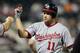 NEW YORK, NY - SEPTEMBER 13: Ryan Zimmerman #11 of the Washington Nationals celebrates his seventh inning RBI single against the New York Mets at Citi Field on September 13, 2011 in the Flushing neighborhood of the Queens borough of New York City. (Photo by Jim McIsaac/Getty Images)