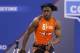 INDIANAPOLIS, IN - FEBRUARY 26: Quarterback Robert Griffin III of Baylor runs the 40-yard dash during the 2012 NFL Combine at Lucas Oil Stadium on February 26, 2012 in Indianapolis, Indiana. (Photo by Joe Robbins/Getty Images)
