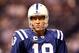 INDIANAPOLIS, IN - JANUARY 08: Quarterback Peyton Manning #18 of the Indianapolis Colts looks on during warm ups against the New York Jets during their 2011 AFC wild card playoff game at Lucas Oil Stadium on January 8, 2011 in Indianapolis, Indiana. (Photo by Andy Lyons/Getty Images)