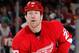 DETROIT, MI - NOVEMBER 03: Mike Commodore #22 of the Detroit Red Wings skates against the Calgary Flames at Joe Louis Arena on November 3, 2011 in Detroit, Michigan. Calgary won the game 4-1. (Photo by Gregory Shamus/Getty Images)
