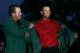 AUGUSTA, GA - APRIL 10: Phil Mickelson presents Tiger Woods with the green jacket after Woods won The Masters at the Augusta National Golf Club on April 10, 2005 in Augusta, Georgia. (Photo by Andrew Redington/Getty Images)
