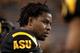 TEMPE, AZ - SEPTEMBER 09: Linebacker Vontaze Burfict #7 of the Arizona State Sun Devils warms up before the college football game against the Missouri Tigers at Sun Devil Stadium on September 9, 2011 in Tempe, Arizona. The Sun Devils defeated the Tigers 37-30 in overtime. (Photo by Christian Petersen/Getty Images)