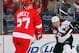 DETROIT, MI - FEBRUARY 25: Steve Downie #27 of the Colorado Avalanche shoots the puck past Kyle Quincey #27 of the Detroit Red Wings during their NHL game at Joe Louis Arena on February 25, 2012 in Detroit, Michigan. (Photo by Dave Sandford/Getty Images)
