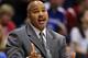 LAWRENCE, KS - DECEMBER 03: Head coach Stan Heath of the South Florida Bulls reacts from the bench during the game against the Kansas Jayhawks on December 3, 2011 at Allen Fieldhouse in Lawrence, Kansas. (Photo by Jamie Squire/Getty Images)
