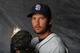 PEORIA, AZ - FEBRUARY 27: Huston Street #16 of the San Diego Padres poses for a portrait during a photo day at Peoria Stadium on February 27, 2012 in Peoria, Arizona. (Photo by Rich Pilling/Getty Images)