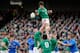 DUBLIN, IRELAND - FEBRUARY 25: Donncha O'Callaghan of Ireland is raised up by team mates during the RBS 6 Nations match between Ireland and Italy at Aviva Stadium on February 25, 2012 in Dublin, Ireland. (Photo by Claudio Villa/Getty Images)