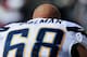 SAN DIEGO, CA - OCTOBER 2: Guard Kris Dielman #68 of the San Diego Chargers waits to take the field against the Miami Dolphins at Qualcomm Stadium on October 2, 2011 in San Diego, California. The Chargers won 26-16. (Photo by Stephen Dunn/Getty Images)