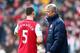 LONDON, ENGLAND - FEBRUARY 26: Arsene Wenger, manager of Arsenal talks to Thomas Vermaelen of Arsenal during the Barclays Premier League match between Arsenal and Tottenham Hotspur at Emirates Stadium on February 26, 2012 in London, England. (Photo by Clive Mason/Getty Images)