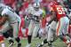 KANSAS CITY, MO - DECEMBER 24: Running back Michael Bush #29 of the Oakland Raiders rushes up field against the Kansas City Chiefs during overtime on December 24, 2011 at Arrowhead Stadium in Kansas City, Missouri. Oakland defeated Kansas City 16-13 in overtime. (Photo by Peter Aiken/Getty Images)