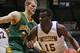 Obi Emegano (15) helped lead Western Illinois to the semis.