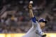 SAN DIEGO, CA - SEPTEMBER 23: Javy Guerra #54 of the Los Angeles Dodgers pitches during the ninth inning of a baseball game against the San Diego Padres at Petco Park on September 23, 2011 in San Diego, California. (Photo by Denis Poroy/Getty Images)