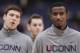 HARTFORD, CT - JANUARY 29: DeAndre Daniels #2 of the Connecticut Huskies loosk on during warmups before the game against the Notre Dame Fighting Irish on January 29, 2012 at the XL Center in Hartford, Connecticut. (Photo by Elsa/Getty Images)