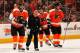 PHILADELPHIA, PA - MARCH 06: Jakub Voracek #93 of the Philadelphia Flyers (L) stakes off the ice after getting hurt during the second period against the Detroit Red Wings at Wells Fargo Center on March 6, 2012 in Philadelphia, Pennsylvania. (Photo by Rob Carr/Getty Images)