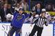 Carlo Coliacavo celebrates after assisting on a first period goal by T.J. Oshie