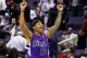 WASHINGTON, DC - FEBRUARY 22: Isaiah Thomas #22 of the Sacramento Kings celebrates after the Kings defeated the Washington Wizards 115-107 at Verizon Center on February 22, 2012 in Washington, DC. NOTE TO USER: User expressly acknowledges and agrees that, by downloading and or using this photograph, User is consenting to the terms and conditions of the Getty Images License Agreement. (Photo by Rob Carr/Getty Images)