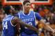 KNOXVILLE, TN - JANUARY 14: Anthony Davis #23 and Michael Kidd-Gilchrist #14 of the Kentucky Wildcats celebrate at the end of the game against the Tennessee Volunteers at Thompson-Boling Arena on January 14, 2012 in Knoxville, Tennessee. Kentucky defeated Tennessee 65-62. (Photo by Joe Robbins/Getty Images)