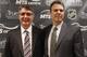 MINNEAPOLIS, MN - JUNE 24: General Manager Kevin Cheveldayoff (R) of the Winnipeg franchise of the National Hockey League introduces Claude Noel (L) as their new head coach at the Westin Hotel on June 23, 2011 in Minneapolis, Minnesota. (Photo by Bruce Bennett/Getty Images)