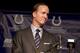 INDIANAPOLIS, IN - MARCH 07: Peyton Manning attends a press conference announcing Manning's release from the Colts at Indiana Farm Bureau Football Center on March 7, 2012 in Indianapolis, Indiana. (Photo by Joey Foley/Getty Images)