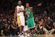 LOS ANGELES, CA - MARCH 11: Rajon Rondo #9 of the Boston Celtics signals as he sets up against Kobe Bryant #24 of the Los Angeles Lakers at Staples Center on March 11, 2012 in Los Angeles, California. The Lakers won 97-94. NOTE TO USER: User expressly acknowledges and agrees that, by downloading and or using this photograph, User is consenting to the terms and conditions of the Getty Images License Agreement. (Photo by Stephen Dunn/Getty Images)