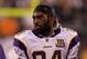 EAST RUTHERFORD, NJ - OCTOBER 11: Randy Moss #84 of the Minnesota Vikings looks on against the New York Jets at New Meadowlands Stadium on October 11, 2010 in East Rutherford, New Jersey. (Photo by Jim McIsaac/Getty Images)