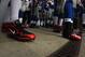 EAST RUTHERFORD, NJ - JANUARY 08: A detail of Nike cleats worm by players from the New York Giants as they get set to take the field against the Atlanta Falcons during their NFC Wild Card Playoff game at MetLife Stadium on January 8, 2012 in East Rutherford, New Jersey. (Photo by Al Bello/Getty Images)