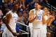 NEW ORLEANS, LA - MARCH 11: Terrence Jones #3 and Eloy Vargas #30 of the Kentucky Wildcats react in the first half against the Vanderbilt Commodores during the championship game of the 2012 SEC Men's Basketball Tournament at New Orleans Arena on March 11, 2012 in New Orleans, Louisiana. (Photo by Chris Graythen/Getty Images)