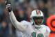 FOXBORO, MA - DECEMBER 24: Brandon Marshall #19 of the Miami Dolphins reacts during a game against the New England Patriots at Gillette Stadium on December 24, 2011 in Foxboro, Massachusetts. (Photo by Jim Rogash/Getty Images)