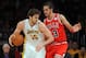LOS ANGELES, CA - DECEMBER 25: Pao Gasol #16 of the Los Angeles Lakers drives against Joakim Noah #13 of the Chicago Bulls at Staples Center on December 25, 2011 in Los Angeles, California. NOTE TO USER: User expressly acknowledges and agrees that, by downloading and or using this photograph, User is consenting to the terms and conditions of the Getty Images License Agreement. (Photo by Lisa Blumenfeld/Getty Images)