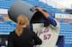 PORT ST. LUCIE, FL - MARCH 02: Pitcher Johan Santana #57 of the New York Mets poses for photos wearing a garbage can during MLB photo day on March 2, 2012 in Port St. Lucie, Florida. (Photo by Marc Serota/Getty Images)