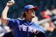 GOODYEAR, AZ - MARCH 13: Yu Darvish #11 of the Texas Rangers throws a pitch in the second inning of a spring training baseball game against the Cleveland Indians on March 13, 2012 in Goodyear, Arizona. (Photo by Kevork Djansezian/Getty Images)
