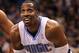 ORLANDO, FL - MARCH 13: Dwight Howard #12 of the Orlando Magic smiles during the game against the Miami Heat at Amway Center on March 13, 2012 in Orlando, Florida. NOTE TO USER: User expressly acknowledges and agrees that, by downloading and or using this photograph, User is consenting to the terms and conditions of the Getty Images License Agreement. (Photo by Sam Greenwood/Getty Images)