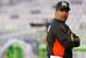 MIAMI, FL - MARCH 06: Miami Marlins manager Ozzie Guillen looks on during a game against the University of Miami Hurricanes at Marlins Park on March 6, 2012 in Miami, Florida. (Photo by Mike Ehrmann/Getty Images)