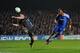 LONDON, ENGLAND - MARCH 14: Didier Drogba (R) of Chelsea beats Salvatore Aronica of Napoli to score their first goal with a header during the UEFA Champions League Round of 16 second leg match between Chelsea FC and SSC Napoli at Stamford Bridge on March 14, 2012 in London, England. (Photo by Michael Regan/Getty Images)