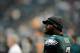 PHILADELPHIA, PA - JANUARY 01: Michael Vick #7 of the Philadelphia Eagles looks on from the sideline during a game against the Washington Redskins at Lincoln Financial Field on January 1, 2012 in Philadelphia, Pennsylvania. (Photo by Patrick McDermott/Getty Images)