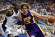 ORLANDO, FL - JUNE 14: Pau Gasol #16 of the Los Angeles Lakers drives on Dwight Howard #12 of the Orlando Magic in Game Five of the 2009 NBA Finals on June 14, 2009 at Amway Arena in Orlando, Florida. NOTE TO USER: User expressly acknowledges and agrees that, by downloading and or using this photograph, User is consenting to the terms and conditions of the Getty Images License Agreement. (Photo by Ronald Martinez/Getty Images)