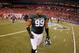 INDIANAPOLIS, IN - DECEMBER 03: Jerel Worthy #99 of the Michigan State Spartans walks off the field dejected after they lost 42-39 against the Wisconsin Badgers during the Big 10 Conference Championship Game at Lucas Oil Stadium on December 3, 2011 in Indianapolis, Indiana. (Photo by Gregory Shamus/Getty Images)