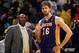 NEW ORLEANS, LA - MARCH 14: Pau Gasol #16 talks with head coach Mike Brown of the Los Angeles Lakers during a timeout against the New Orleans Hornets at the New Orleans Arena on March 14, 2012 in New Orleans, Louisiana. NOTE TO USER: User expressly acknowledges and agrees that, by downloading and or using this photograph, User is consenting to the terms and conditions of the Getty Images License Agreement. (Photo by Chris Graythen/Getty Images)