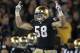 SOUTH BEND, IN - OCTOBER 22: Troy Niklas #58 of the Notre Dame Fighting Irish celebrates a touchdown return against the University of Southern California Trojans at Notre Dame Stadium on October 22, 2011 in South Bend, Indiana. USC defeated Notre Dame 31-17. (Photo by Jonathan Daniel/Getty Images)